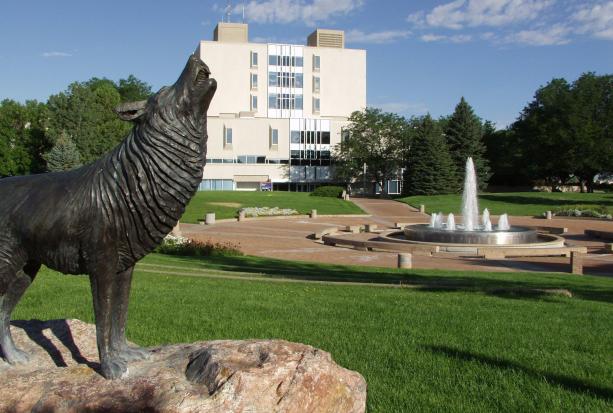 Photo: Outside of the University Library at Colorado State University in Pueblo
